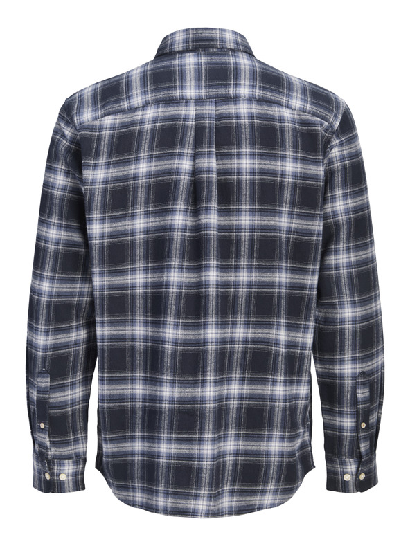 Jack & Jones Flanelová pánska kockovaná košeľa navy