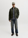 Jack & Jones Flanelová pánska kockovaná košeľa navy