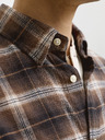 Jack & Jones Flanelová kockovaná pánska košeľa hnedá