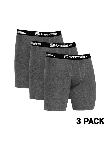 Horsefeathers Boxerky Dynasty Long 3Pack - heather anthracite