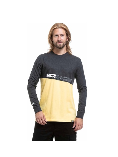 Meatfly Meatfly pánske tričko s dlhým rukávom Judgement Yellow Cream / Charcoal Heather