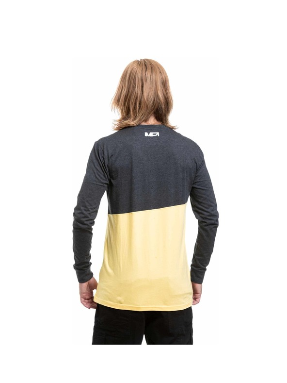 Meatfly Meatfly pánske tričko s dlhým rukávom Judgement Yellow Cream / Charcoal Heather