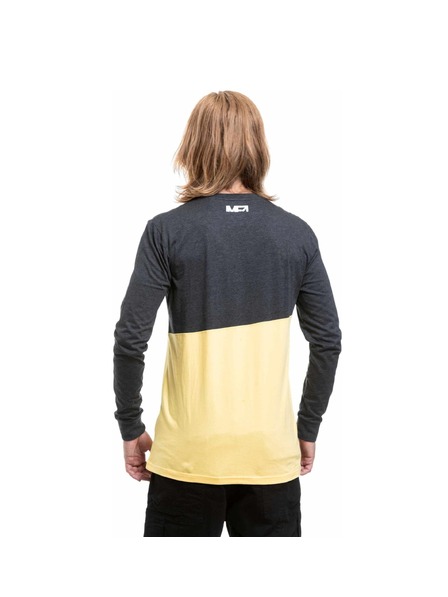 Meatfly Meatfly pánske tričko s dlhým rukávom Judgement Yellow Cream / Charcoal Heather