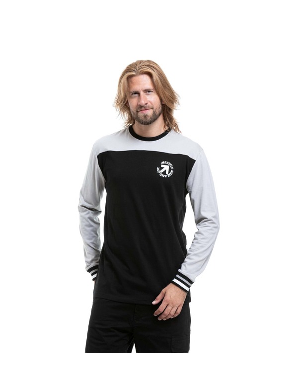 Meatfly Meatfly pánske tričko s dlhým rukávom Judgement Quiet Gray / Black