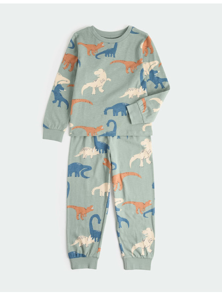 Marks & Spencer Pyžamo z čistej bavlny s motívom dinosaura (1–16 rokov) Marks & Spencer zelená