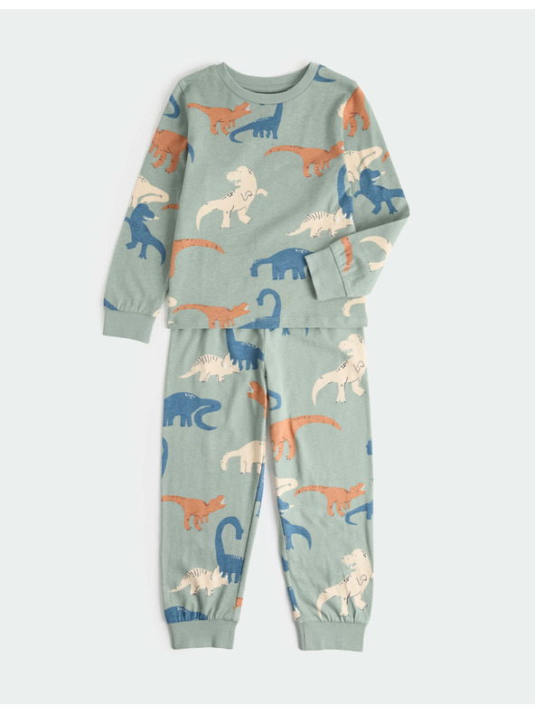 Marks & Spencer Pyžamo z čistej bavlny s motívom dinosaura (1–16 rokov) Marks & Spencer zelená