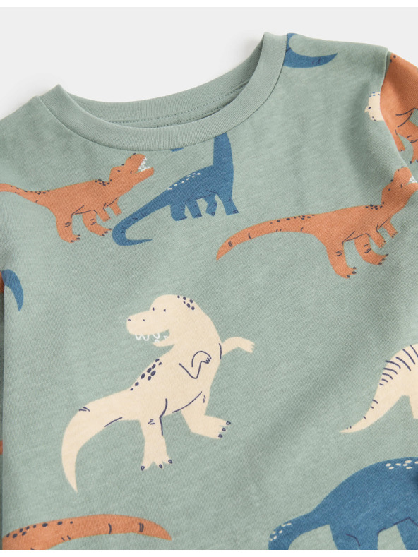 Marks & Spencer Pyžamo z čistej bavlny s motívom dinosaura (1–16 rokov) Marks & Spencer zelená