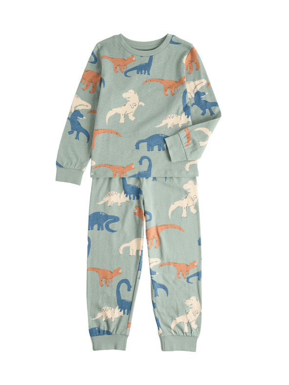 Marks & Spencer Pyžamo z čistej bavlny s motívom dinosaura (1–16 rokov) Marks & Spencer zelená