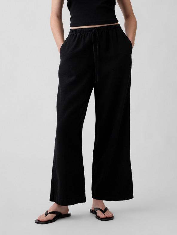 GAP Wide-Leg nohavice zo zmesi ľanu GAP