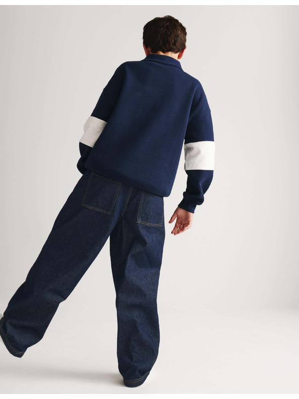 Marks & Spencer Voľné džínsy strihu baggy z čistej bavlny (6–16 rokov) Marks & Spencer námornícka modrá
