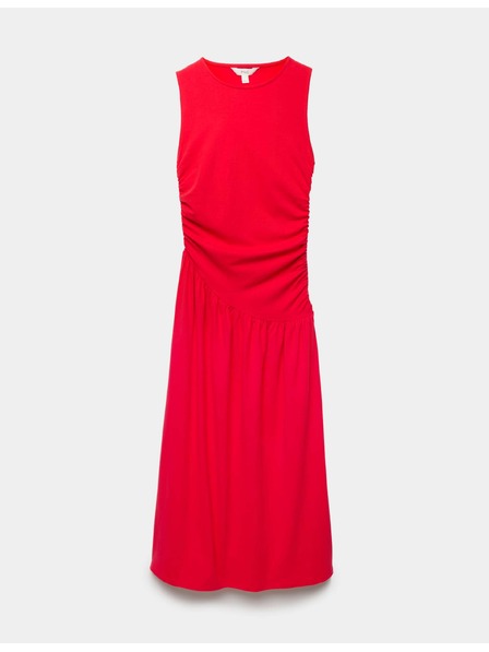 Marks & Spencer Žerzejové nazbieané midaxi šaty so znížením pásom Marks & Spencer červená